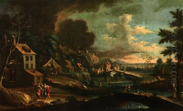 Landschaft Mit Dem Gang Nach Emaus Oil Painting by Joachim-Franz Beich