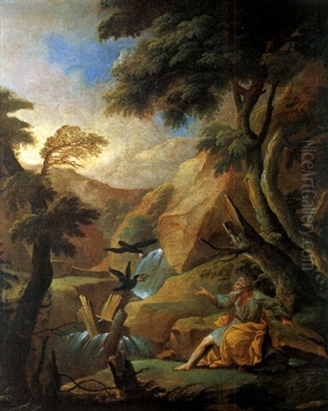 Die Speisund Des Elias Durch Die Raben Oil Painting by Joachim-Franz Beich