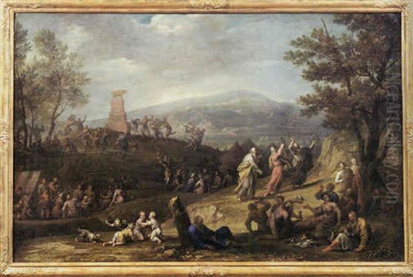 Der Tanz Um Das Goldene Kalb Oil Painting by Joachim-Franz Beich