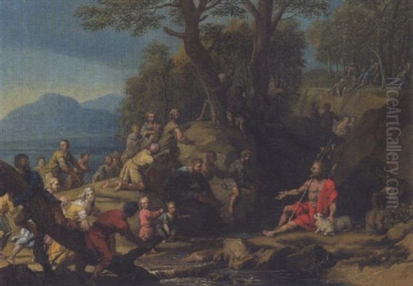 Die Predigt Johannis Des Taufers Uber Den Heiland, Der, Dem Volke Noch Unbekannt, Anwesend Ist Oil Painting by Joachim-Franz Beich