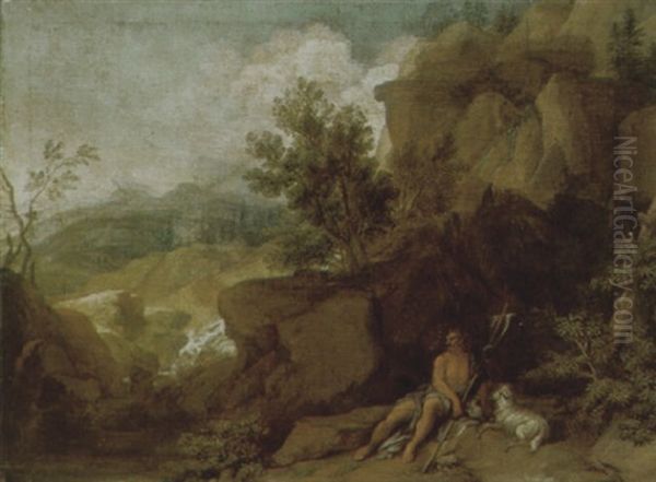 Saint John The Baptist In The Wilderness Oil Painting by Joachim-Franz Beich