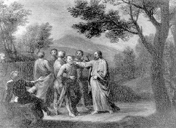 Die Heilung Des Taubstummen Oil Painting by Joachim-Franz Beich