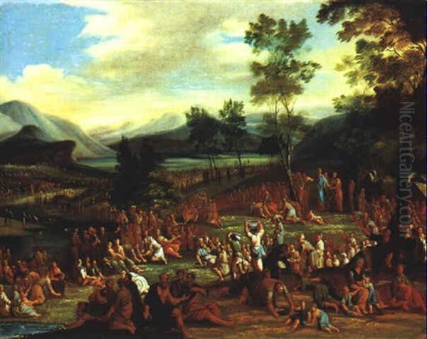 Weite, Gebirgige Fluslandschaft Mit Dem Mannaregen Oil Painting by Joachim-Franz Beich