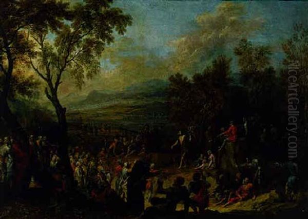 Christ Preaching To The Multitude Oil Painting by Joachim-Franz Beich