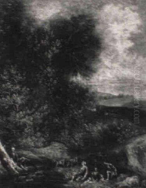 Waldlandschaft Mit Hirten Oil Painting by Joachim-Franz Beich