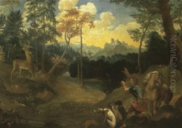 The Conversion Of St. Eustace Oil Painting by Joachim-Franz Beich