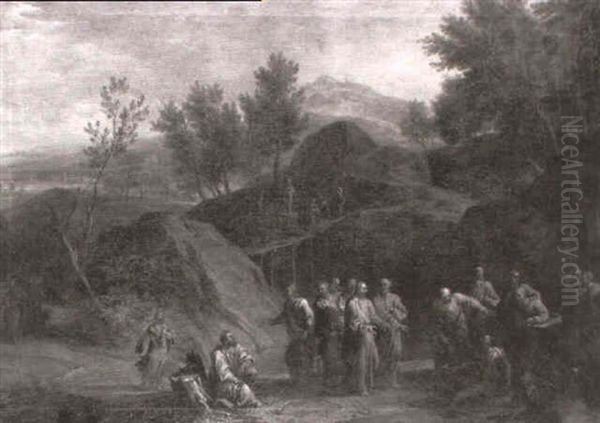 Le Christ Guerissant Les Malades Dans Un Paysage Oil Painting by Joachim-Franz Beich