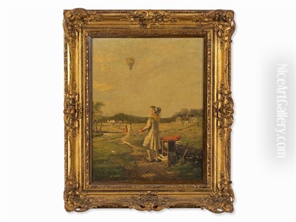 The Hot Air Balloon Oil Painting by Fritz Beinke