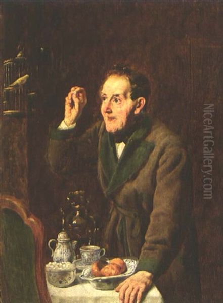 Der Tierfreund Oil Painting by Fritz Beinke