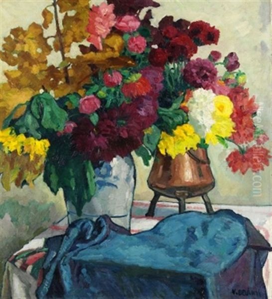 Blumenstillleben Oil Painting by Victor Belanyi