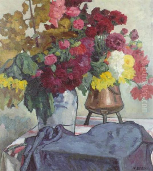Blumenstilleben Oil Painting by Victor Belanyi