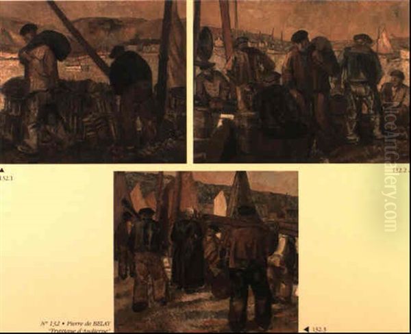 Scenes De La Vie Des Marins D'audierne Oil Painting by Pierre De Belay