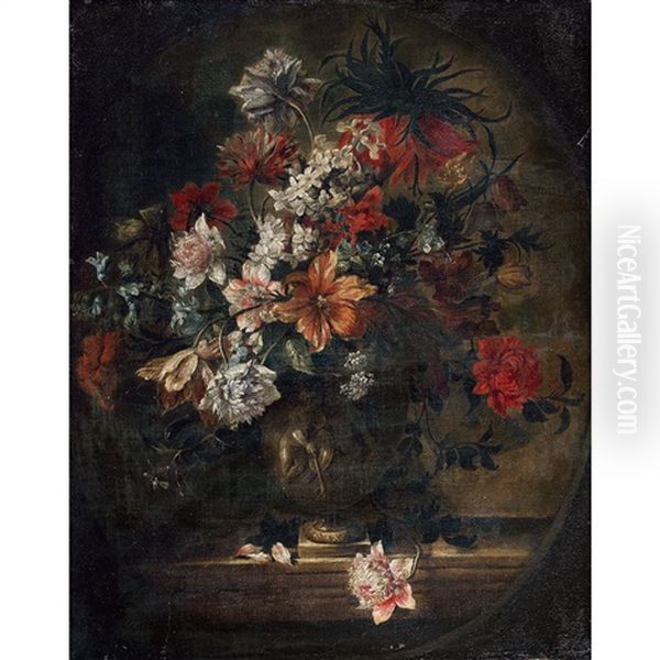 Bouquets De Fleurs Oil Painting by Jean-Baptiste Ii Belin
