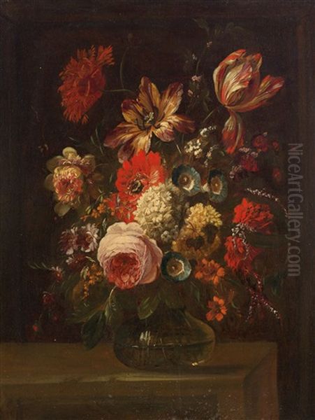 A Still Life Of Flowers Oil Painting by Jean-Baptiste Ii Belin