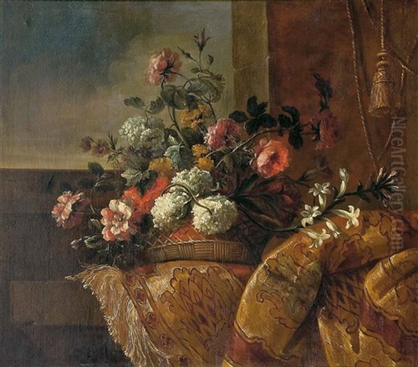 Bodegon Con Cesto De Melon Y Uvas Oil Painting by Jean-Baptiste Ii Belin