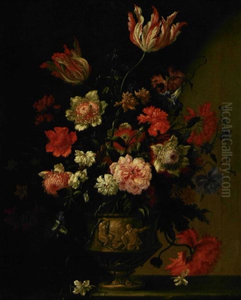 Bouquet De Fleurs Oil Painting by Jean-Baptiste Ii Belin