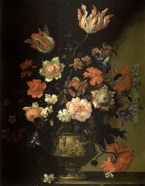 Bouquet De Fleur Oil Painting by Jean-Baptiste Ii Belin