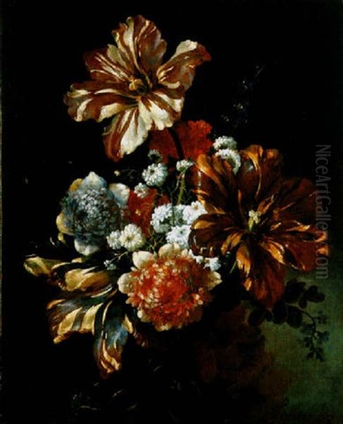 Un Bouquet De Tulipes Et Pivoines Oil Painting by Jean-Baptiste Ii Belin