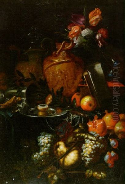 Vanitasstilleben Oil Painting by Jean-Baptiste Ii Belin