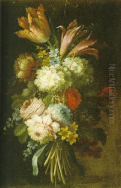 Blomsterstilleben Oil Painting by Jean-Baptiste Ii Belin