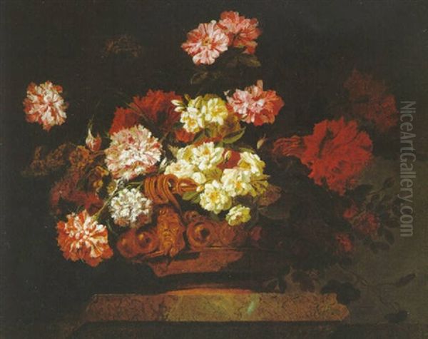 Blumenstraus In Einer Prunkvase Oil Painting by Jean-Baptiste Ii Belin