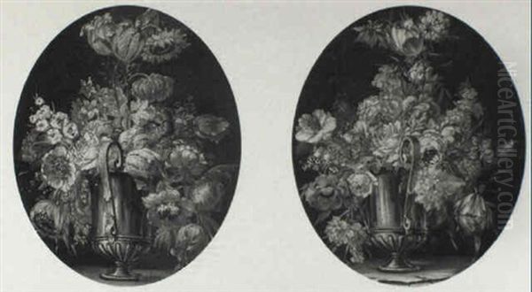 Flower Still Lifes Oil Painting by Jean-Baptiste Ii Belin