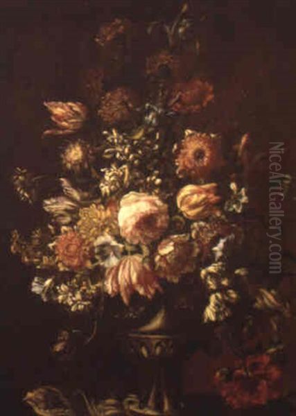 Still Life With Flowers Oil Painting by Jean-Baptiste Ii Belin