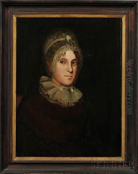 Pair Of Portraits Of A Man And Woman Oil Painting by Zedekiah Belknap