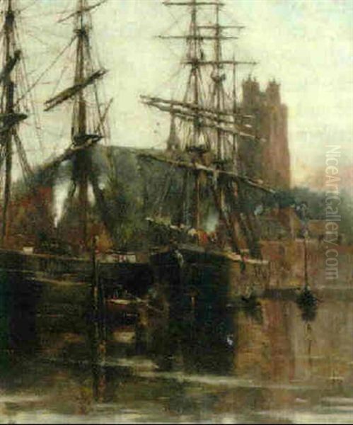 Dordrecht Oil Painting by Arthur George Bell