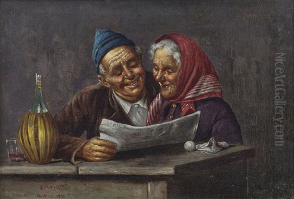 I Nonni Oil Painting by Gaetano Bellei