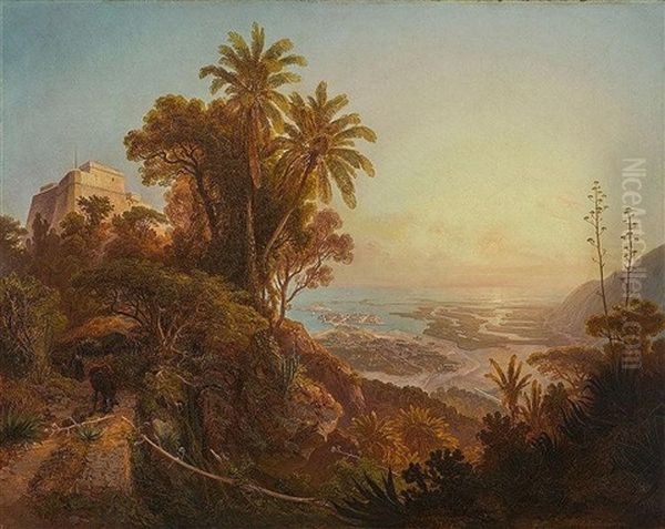 Blick Auf Puerto Cabello Oil Painting by Ferdinand Konrad Bellermann