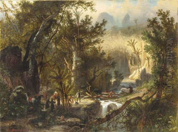 La Cueva Del Guaracho, Venezuela Oil Painting by Ferdinand Konrad Bellermann