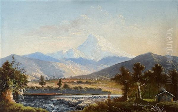 El Cayambe Oil Painting by Ferdinand Konrad Bellermann