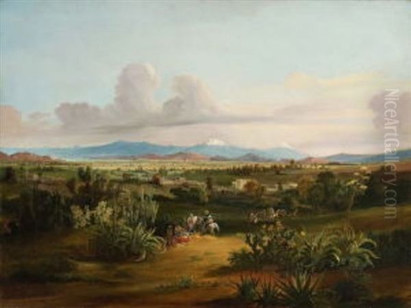 Sudamerikanische Landschaft Oil Painting by Ferdinand Konrad Bellermann