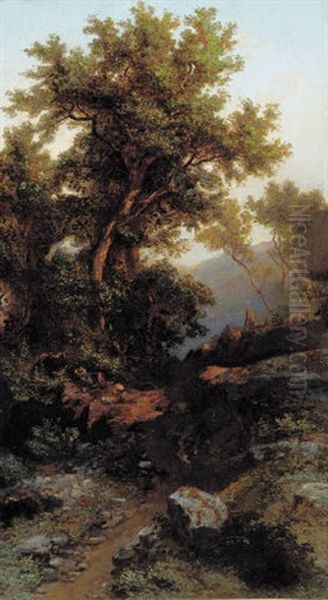 A Gully, Venezuela Oil Painting by Ferdinand Konrad Bellermann