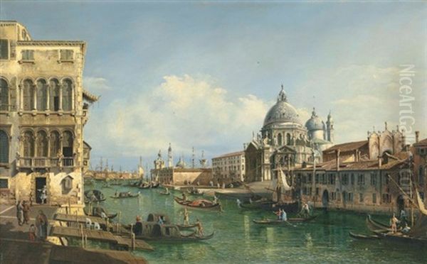 The Grand Canal, Venice, With The Santa Maria Della Salute Oil Painting by Bernardo Bellotto