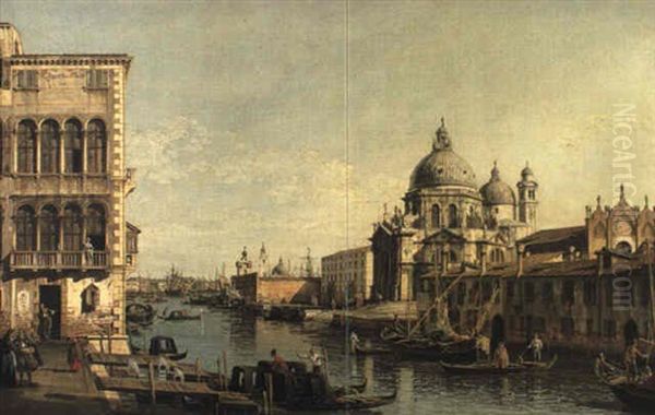 Santa Maria Del Salute And The Entrance To The Grand Canal, Venice Oil Painting by Bernardo Bellotto