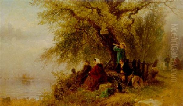 The Ferry Landing Oil Painting by Albert Fitch Bellows