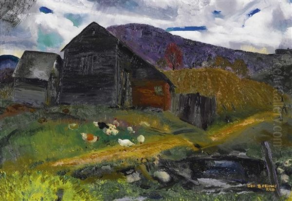 Old Barn, Shady Valley Oil Painting by George Wesley Bellows