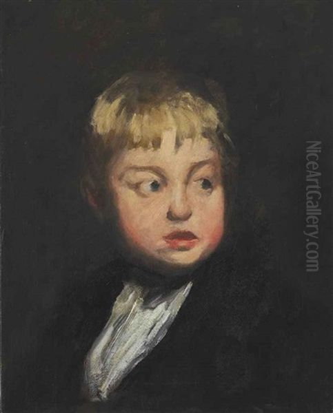 Head Of A Boy Oil Painting by George Wesley Bellows