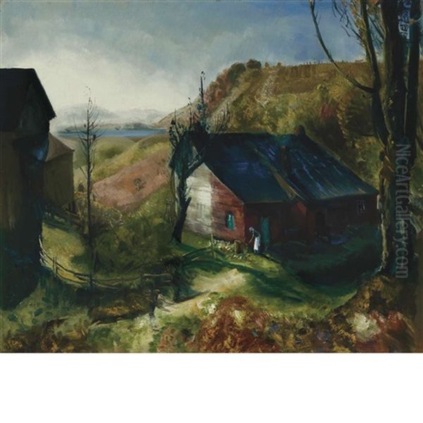 Mountain Farm Oil Painting by George Wesley Bellows