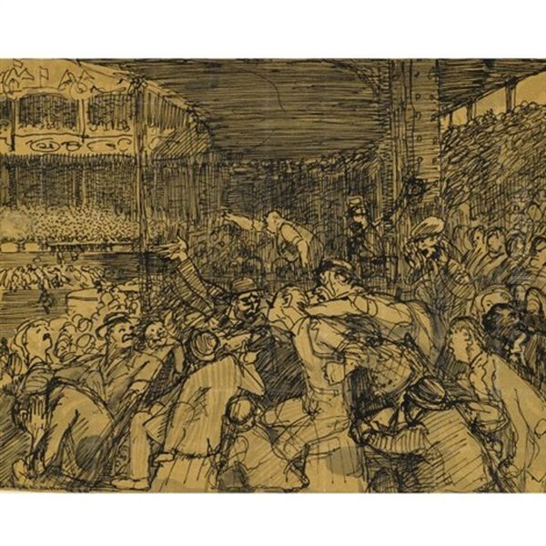 Kill The Umpire Oil Painting by George Wesley Bellows