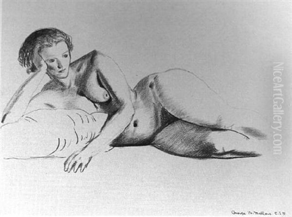 Reclining Nude Oil Painting by George Wesley Bellows