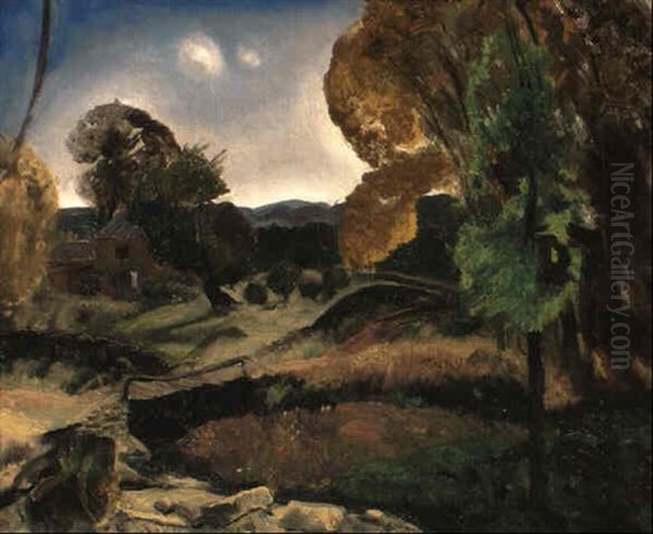 Little Bridge, Woodstock Oil Painting by George Wesley Bellows