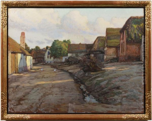 In The Village Oil Painting by Rudolf Bem