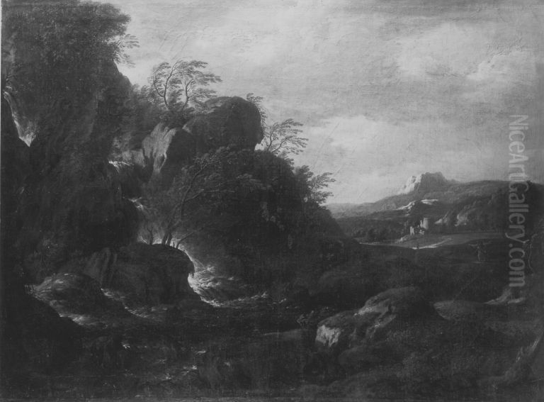 Gebirgslandschaft Oil Painting by Willem Van Bemmel