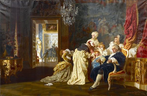 The Capture Of Louis Xvi And His Family Oil Painting by Gyula Benczur