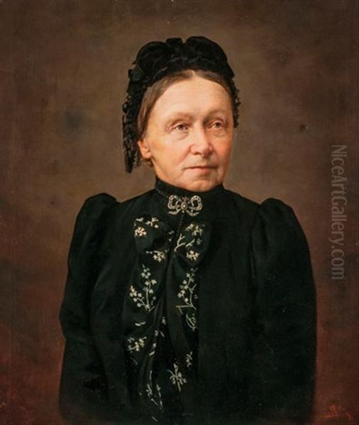 Holgyportre Oil Painting by Gyula Benczur