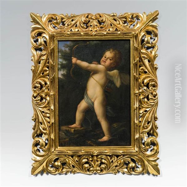 Amor Mit Pfeil Und Bogen Oil Painting by Gyula Benczur