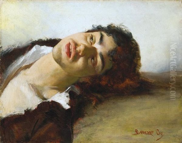 Fiatal Fiu Oil Painting by Gyula Benczur